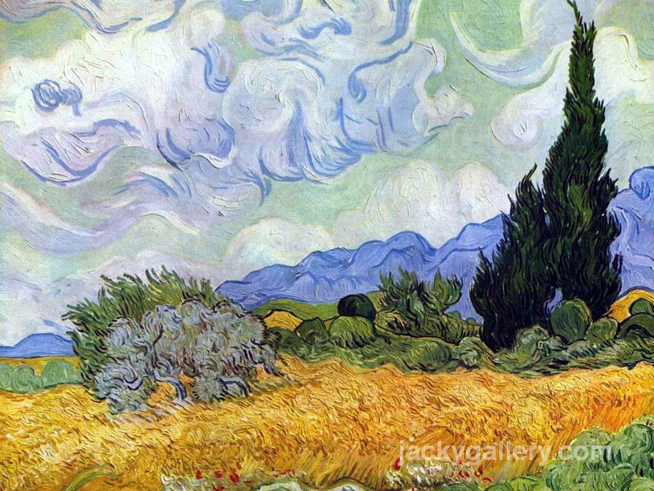 Campo de Trigo con Cipreses, Van Gogh painting